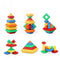 Kids Rainbow Tower Ring Wooden Jenga Color Cognitive Set Shapes Building Blocks Montessori Educational Toys for Kids