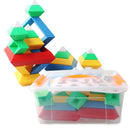 Kids Rainbow Tower Ring Wooden Jenga Color Cognitive Set Shapes Building Blocks Montessori Educational Toys for Kids