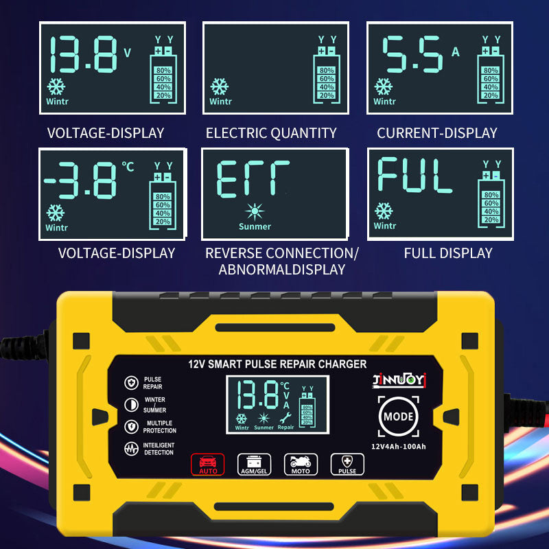 12V Charger Car Battery Motorcycle Battery Intelligent Charging