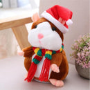 16cm Christmas Talking Hamster Plush Toy Interactive Sound Record Plush Hamster Stuffed Toys for Children Kids Christmas Gift