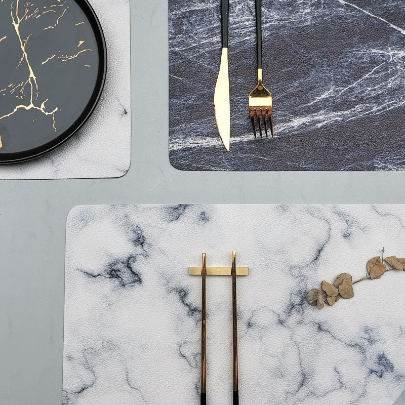 Creative Household Goods Marble Leather Placemat